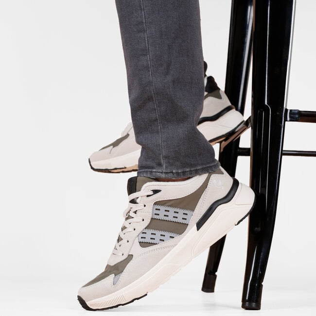 Heren Sneaker Kampen - Beige/Legergroen/Zwart