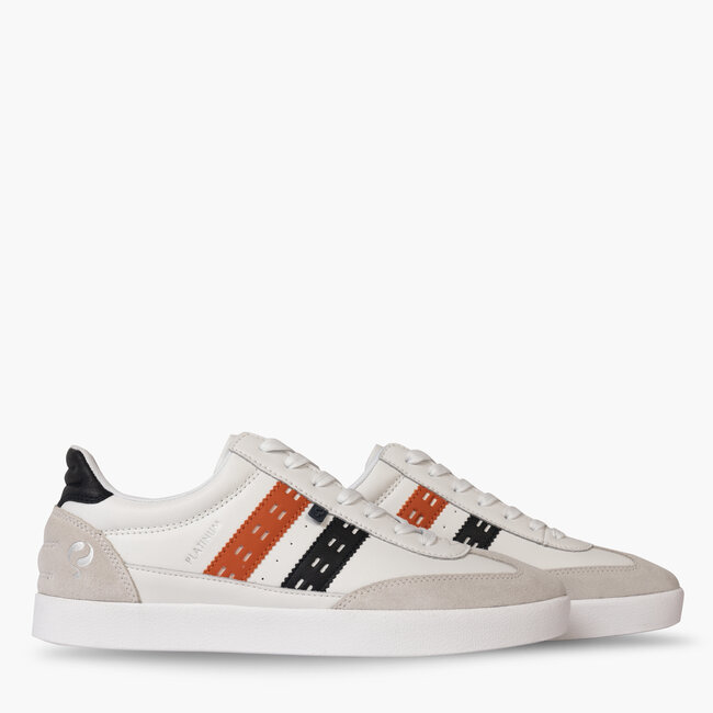 Heren Sneaker Platinum - Wit/Donkerblauw/Oranje
