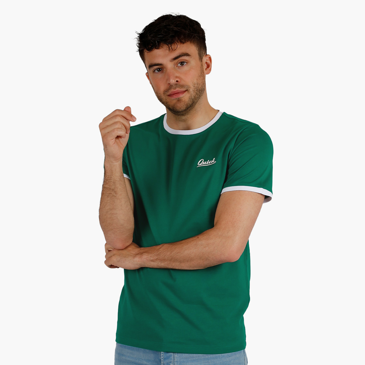 Heren T-shirt Kapitein | Hardgroen/Wit afbeelding