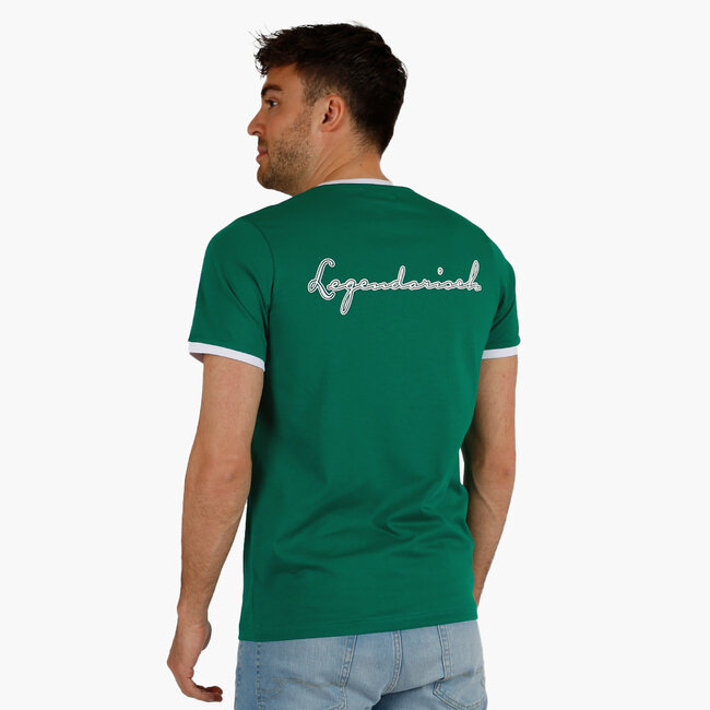 Heren T-shirt Kapitein - Hardgroen/Wit