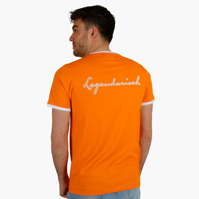 Heren T-shirt Kapitein - NL Oranje/Wit