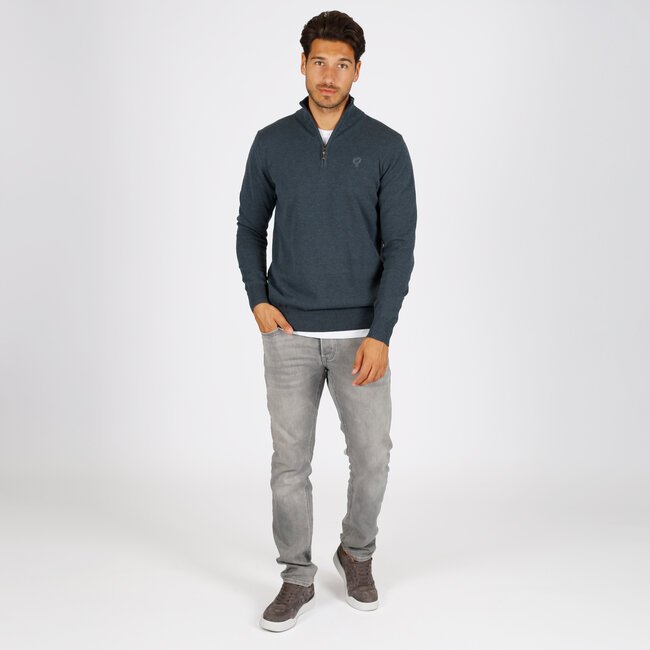 Heren Trui Kralingen - Jeansblauw Melange