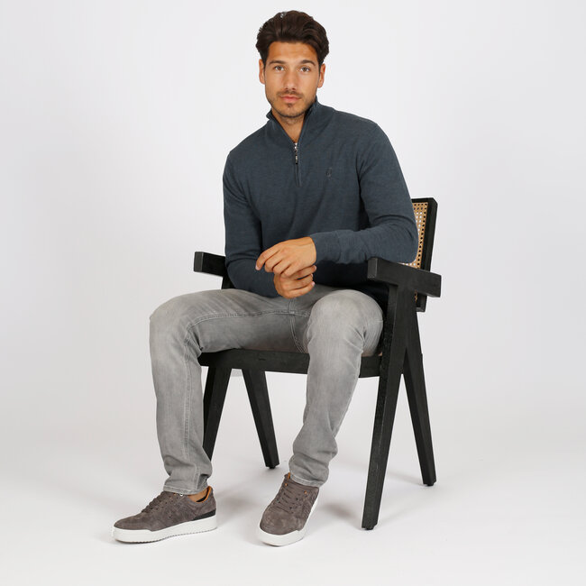 Heren Trui Kralingen - Jeansblauw Melange