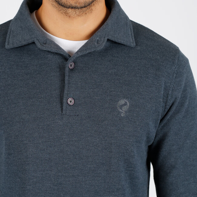 Heren Trui Casteren - Jeansblauw Melange