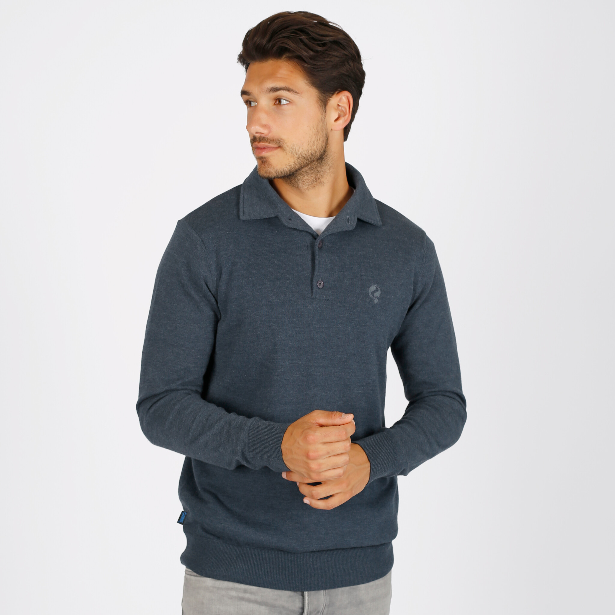 Heren Trui Casteren | Jeansblauw Melange afbeelding