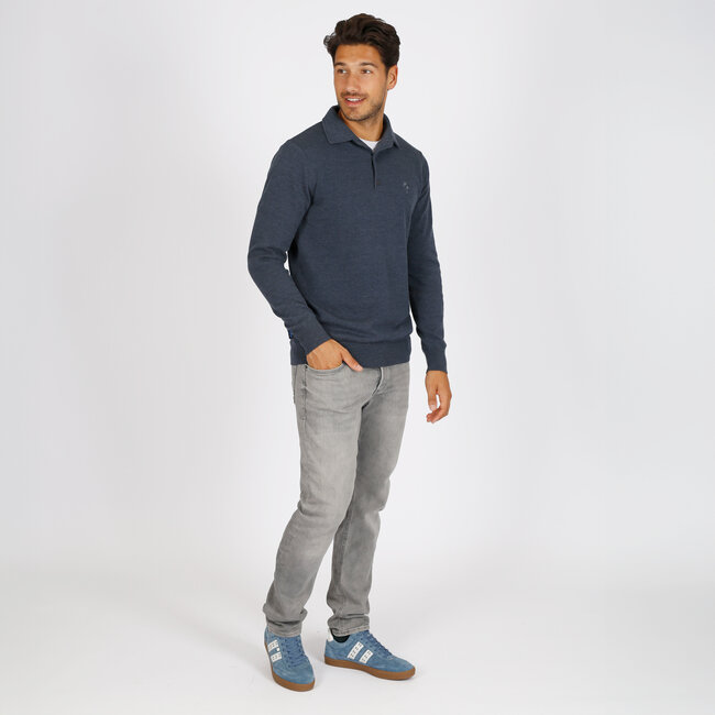 Heren Trui Casteren - Jeansblauw Melange