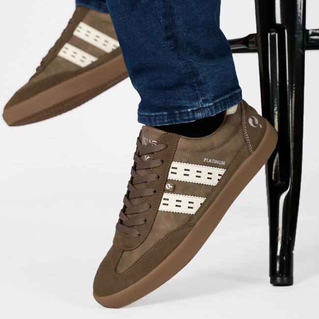 Q1905 Heren Sneaker Platinum - Middenbruin/OffWhite/Gum