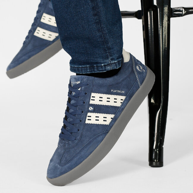 Heren Sneaker Platinum - Blauw/OffWhite/Grijs