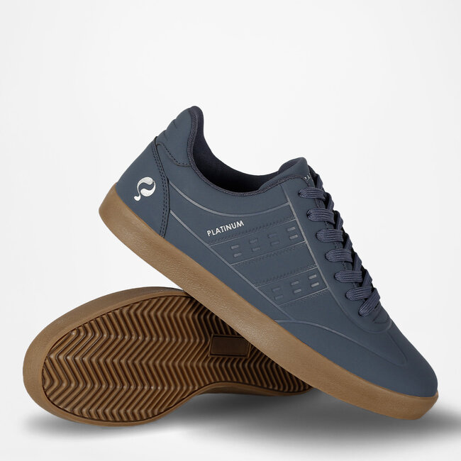 Heren Sneaker Platinum One - Middenblauw/Gum