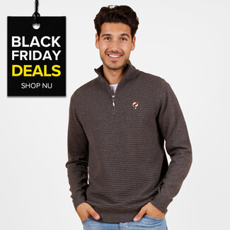 Q1905 Heren Trui Woudrichem - Donkertaupe Melange