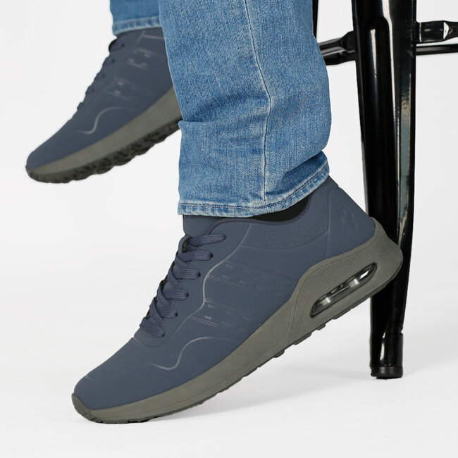 Heren Sneaker Hank - Middenblauw/Antraciet