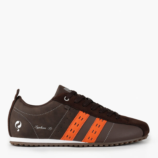Q1905 Heren Sneaker Typhoon SP - Donkerbruin/Oranje