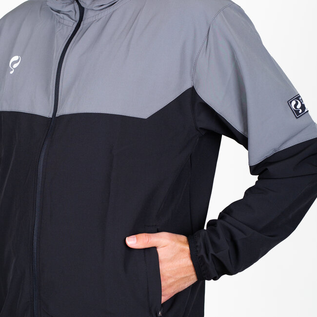 Heren Active Trainingsjack Kasius  - Zwart/Grijs/Wit