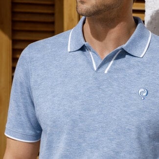 Q1905 Heren Polo Stein - Mistblauw Melange