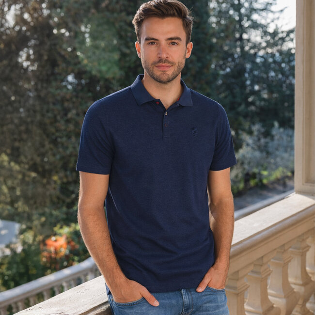 Q1905 Men's Polo Willemstad - Dark Blue Melange