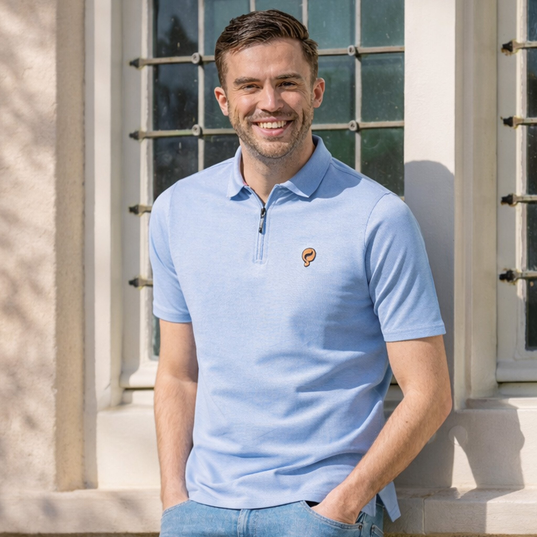 Quick-Q1905 Heren Polo Zuidland &VerticalLine; Mistblauw Melange