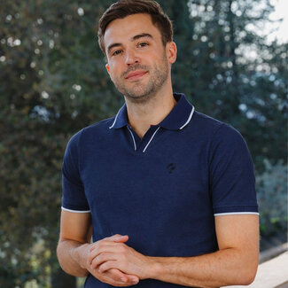 Q1905 Men's Polo Stein – Dark Blue Melange