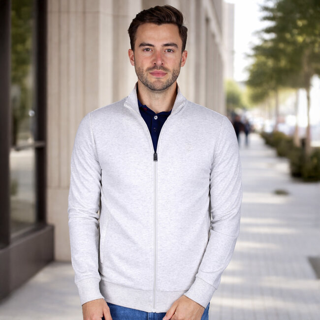 Heren Sweatvest Blokland - Witgrijs