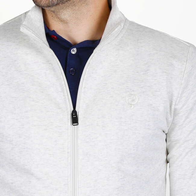 Heren Sweatvest Blokland - Witgrijs