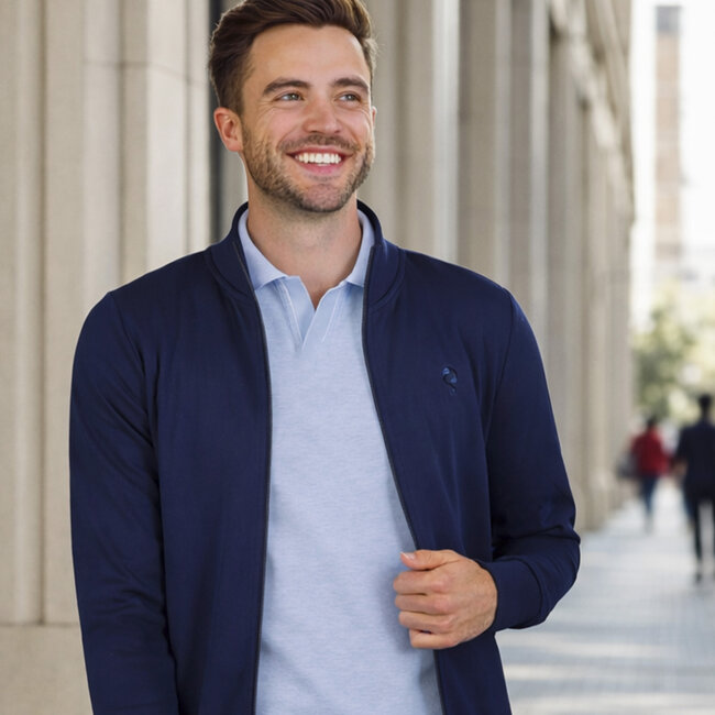 Heren Sweatvest Blokland - Donkerblauw