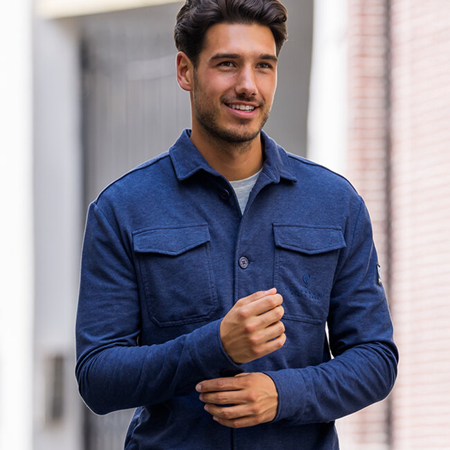 Heren Overshirt Andel - Donkerblauw Melange