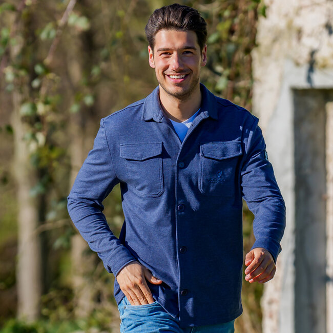 Heren Overshirt Andel - Donkerblauw Melange