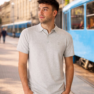 Q1905 Men's Polo Hessum - Light Grey Melange