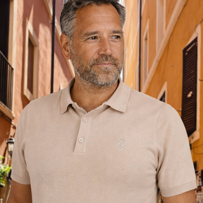 Q1905 Heren Polo Hessum - Lichtbeige