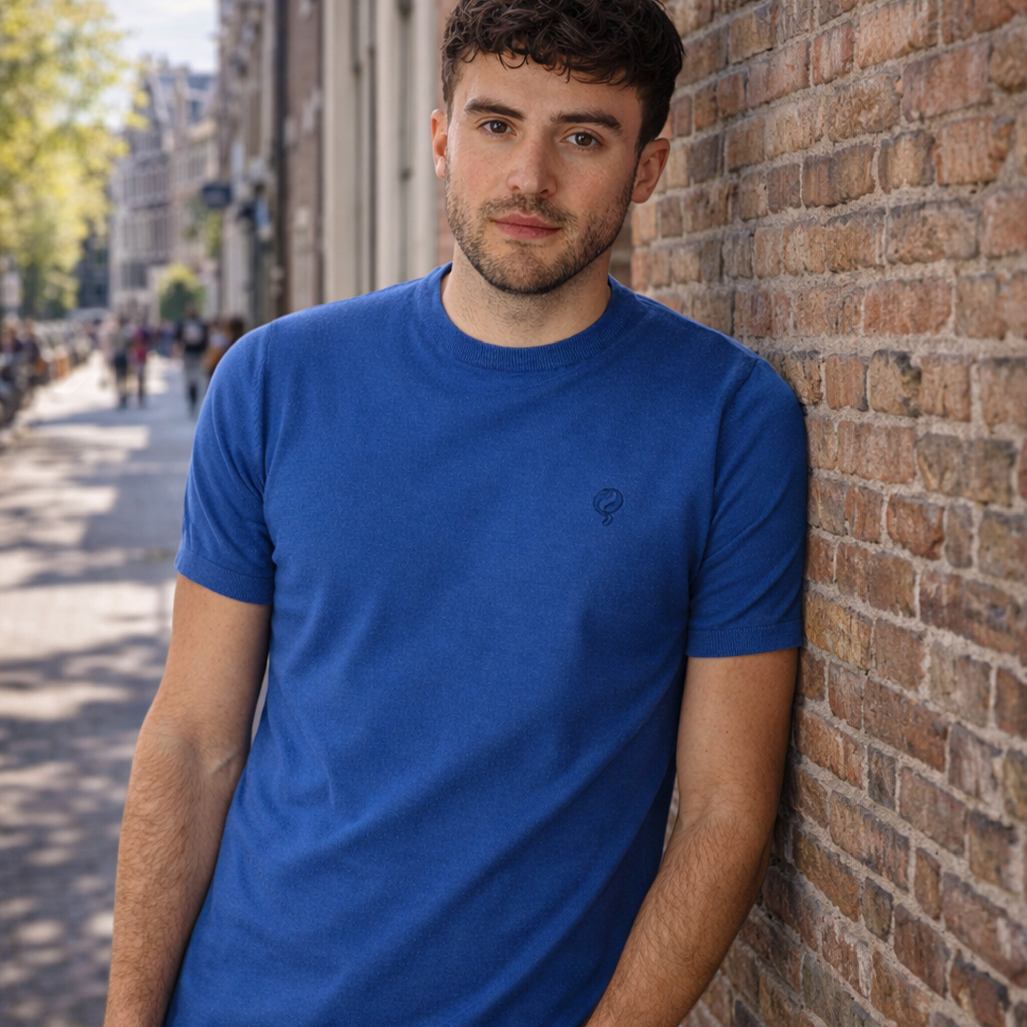 Heren T Shirt Maurik | Avondblauw Melange