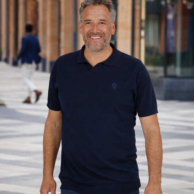 Q1905 Heren Polo Enter - Donkerblauw