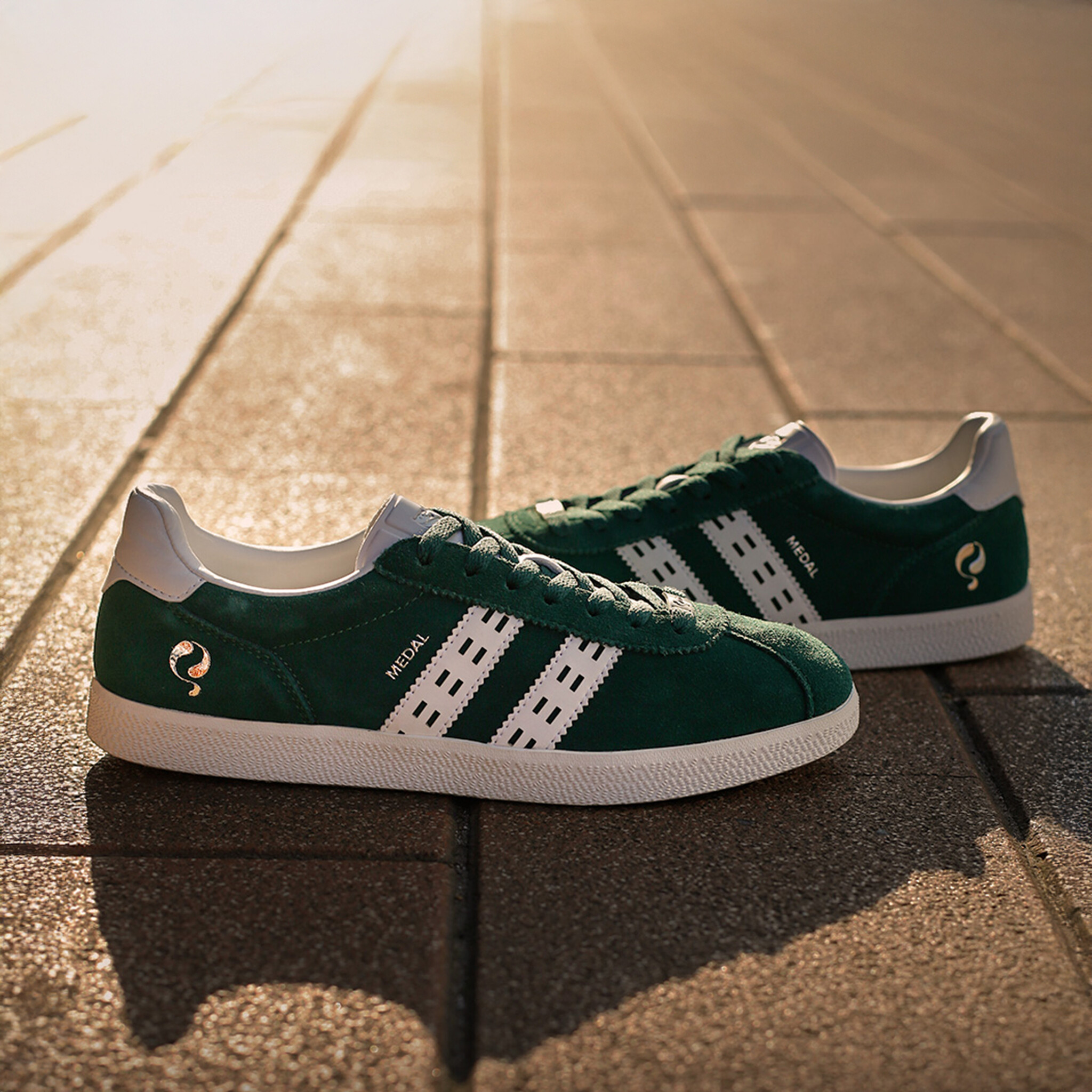 Heren Sneaker Medal | Hardgroen Wit