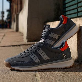 Q1905 Heren Sneaker Boston Pro - Antraciet/ Grijs/ Oranje