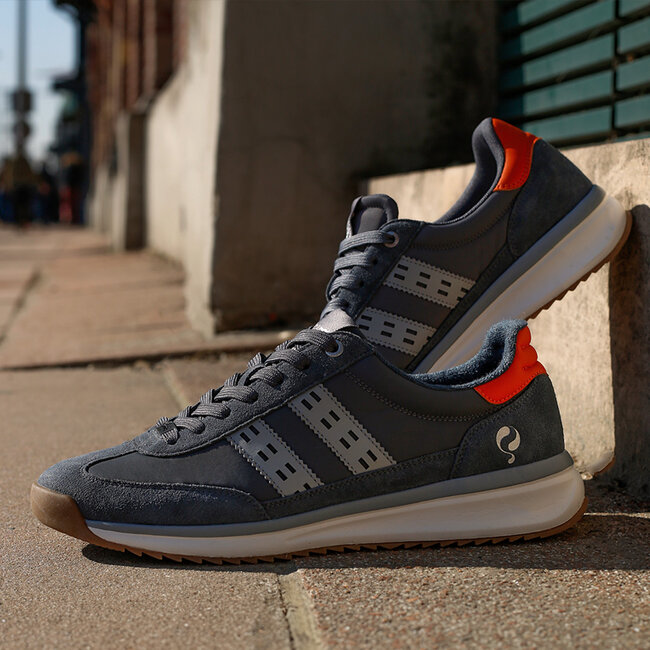 Q1905 Heren Sneaker Boston Pro - Antraciet/ Grijs/ Oranje