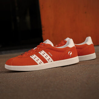 Q1905 Heren Sneaker Medal - Retro Oranje/Wit