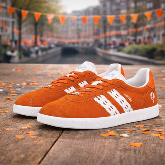 Q1905 Heren Sneaker Medal - Retro Oranje/Wit