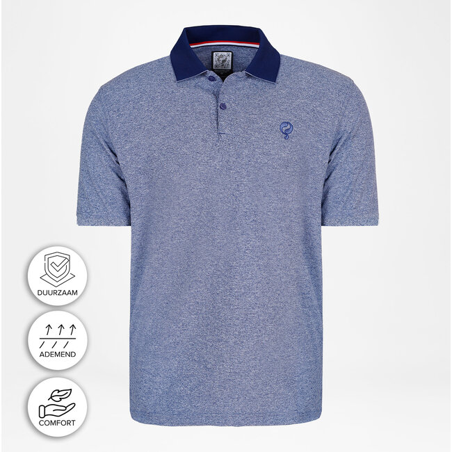Q1905 Heren Polo Fore - Donkerblauw Melange
