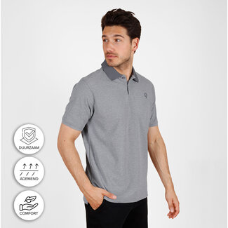 Q1905 Heren Polo Fore - Lichtgrijs Melange