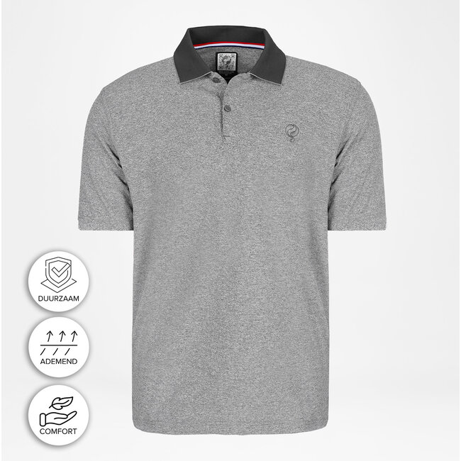 Q1905 Heren Polo Fore - Lichtgrijs Melange