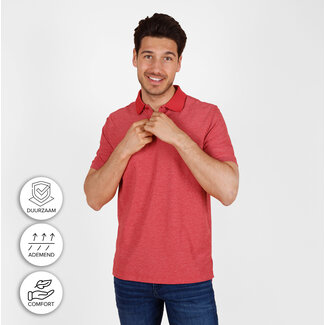 Q1905 Heren Polo Fore - Rood Melange