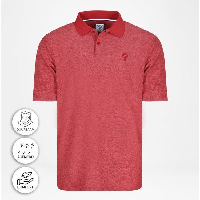 Q1905 Heren Polo Fore - Rood Melange