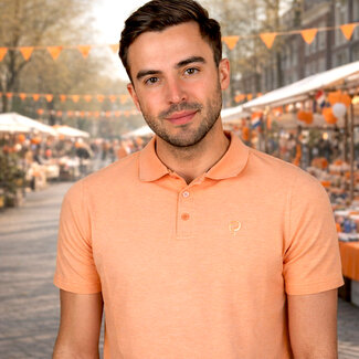 Q1905 Men's Polo Willemsdorp - Light Orange Melange