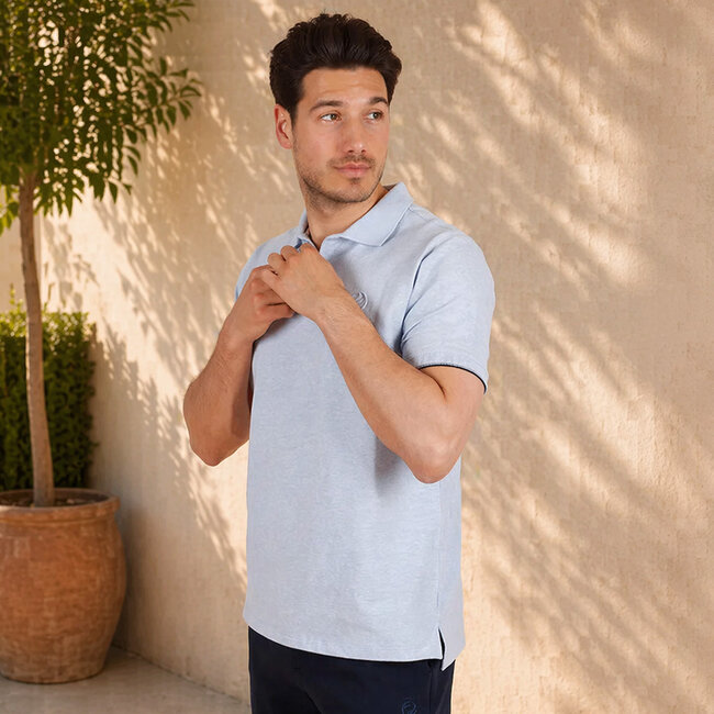 Q1905 Heren Polo Toldijk – Mistblauw Melange