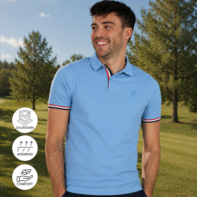 Q1905 Heren polo Matchplay - Helder Blauw
