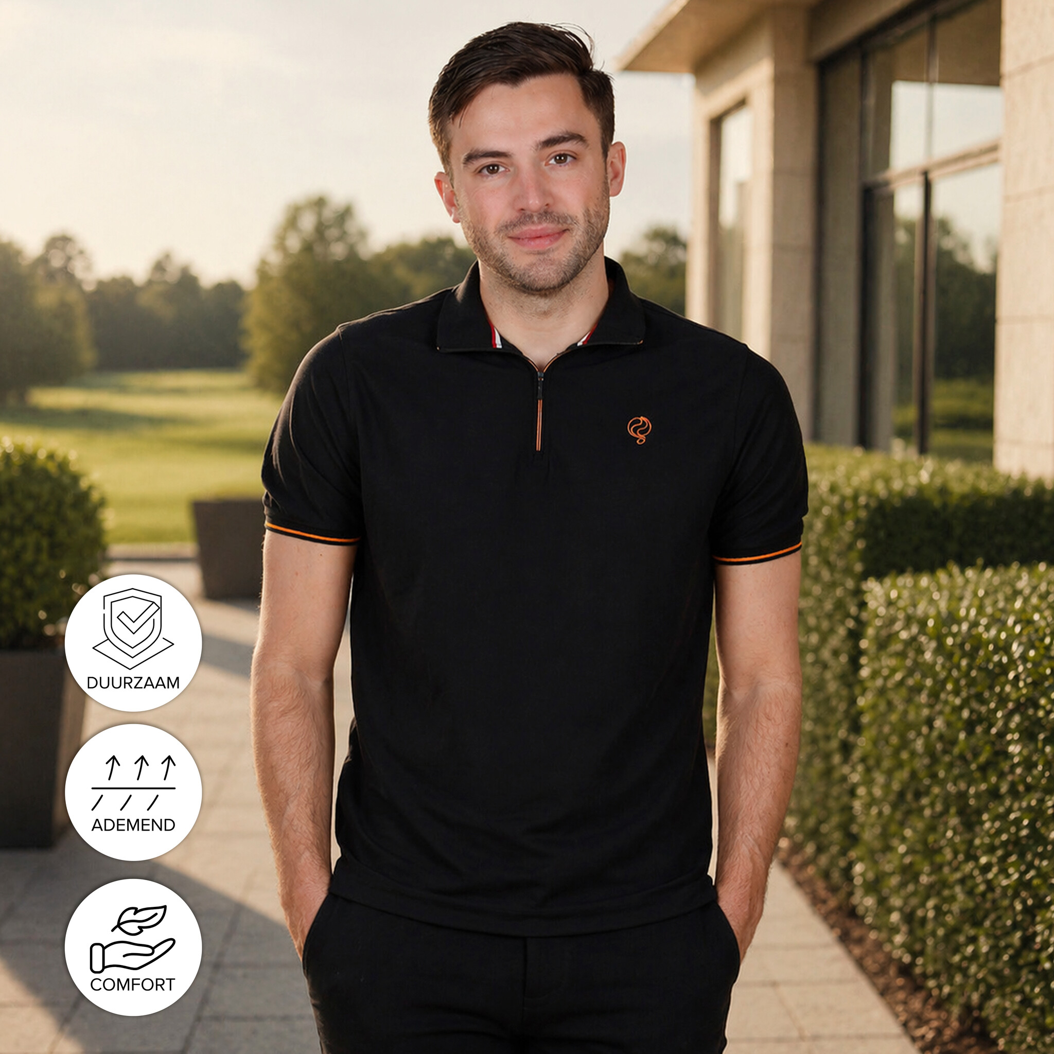 Heren Polo Ace | Zwart