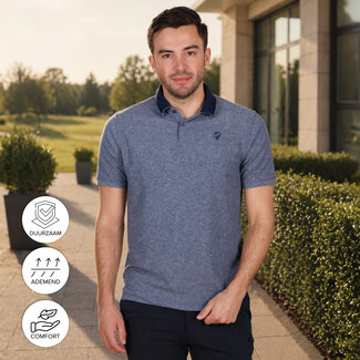 Q1905 Heren Polo Fore - Donkerblauw Melange