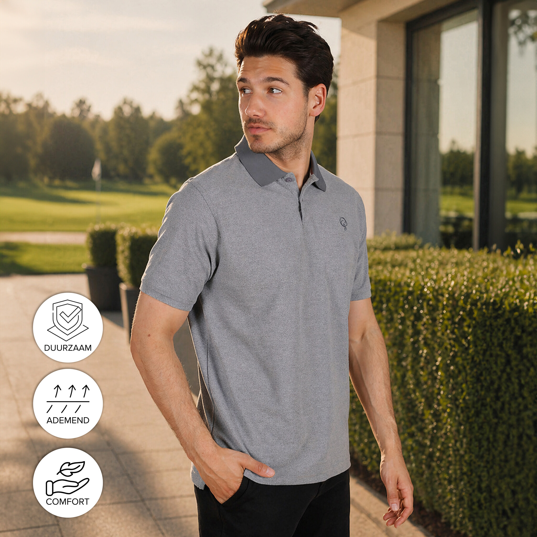 Heren Polo Fore | Lichtgrijs Melange