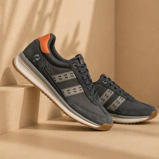 Q1905 Heren Sneaker Boston Pro - Antraciet/ Grijs/ Oranje