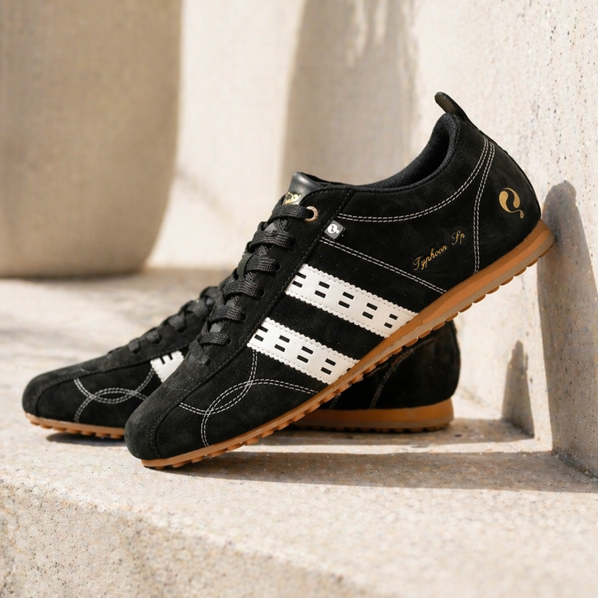 Heren Sneaker Typhoon SP | Zwart Wit Gum