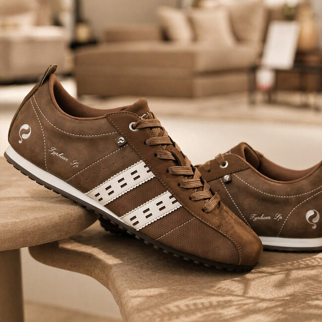 Q1905 Heren Sneaker Typhoon SP - Middenbruin/OffWhite/Gum