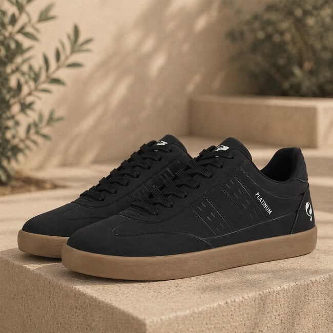 Q1905 Heren Sneaker Platinum One - Zwart/Gum